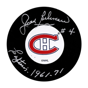 Jean Beliveau Autographed Montreal Canadiens Puck w/CAPTAIN 1961-71 Inscription