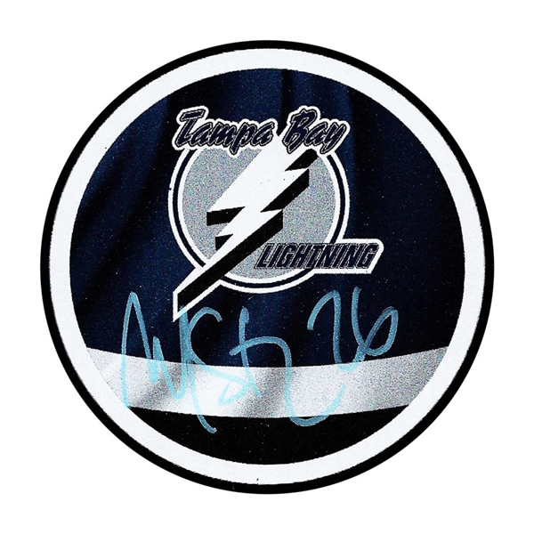 Martin St. Louis Autographed Tampa Bay Lightning Reverse Retro Puck