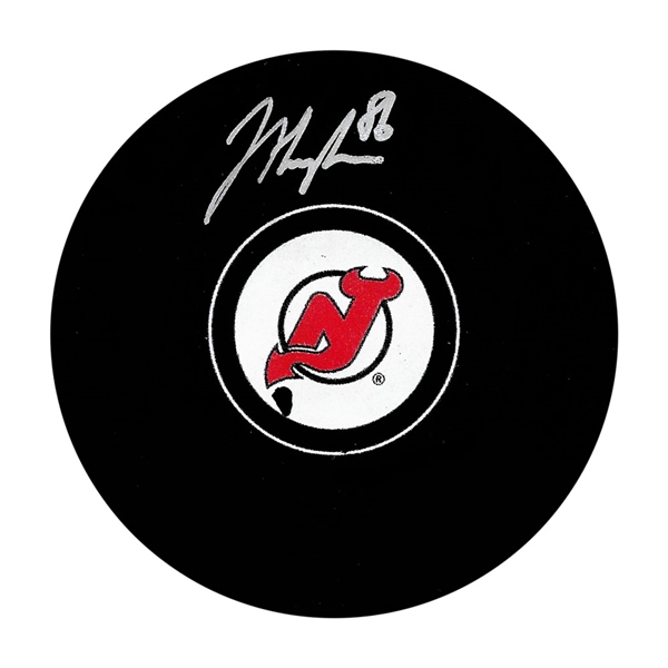 Jack Hughes Autographed New Jersey Devils Puck