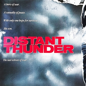Ralph Macchio, Denis Arndt, Rick Rosenthal & Robert Schaffel Autographed Distant Thunder Full-Size Original Movie Poster