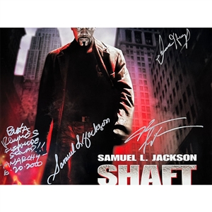 Samuel L. Jackson, Christian Bale, Busta Rhymes & More Autographed Shaft Full-Size Original Movie Poster