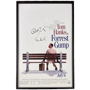 Tom Hanks & Robert Zemeckis Autographed "Forrest Gump" Framed Full-Size Original Movie Poster