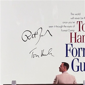 Tom Hanks & Robert Zemeckis Autographed Forrest Gump Framed Full-Size Original Movie Poster