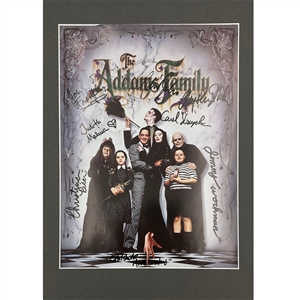 Christina Ricci, Raul Julia, Anjelica Huston & More Autographed "The Addams Family" Matted Poster