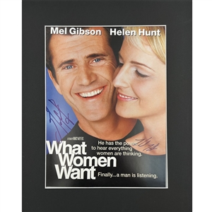 Mel Gibson & Helen Hunt Autographed "What Women Want" Matted Poster