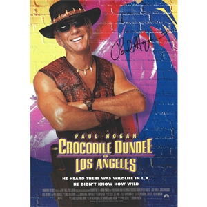 Paul Hogan Autographed "Crocodile Dundee" in Los Angeles 8.5X12.5" Poster