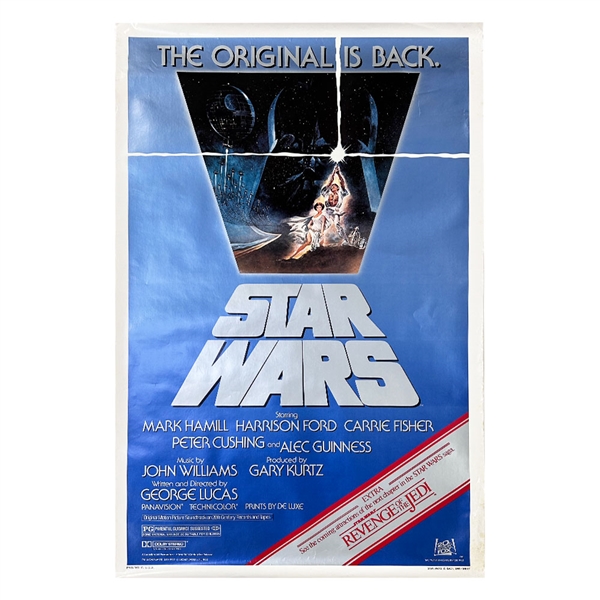 "Star Wars - The Original is Back" Original Full-Size Movie Poster w/"Revenge of the Jedi" Snipe