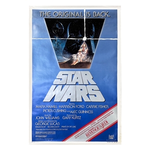 "Star Wars - The Original is Back" Original Full-Size Movie Poster w/"Revenge of the Jedi" Snipe