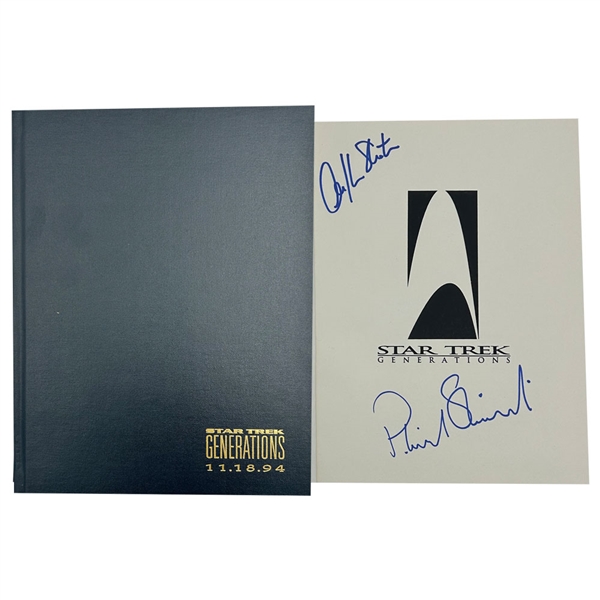 William Shatner & Patrick Stewart Autographed "Star Trek Generations" Script