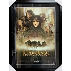 "Lord of the Rings - The Fellowship of the Rings" Framed Autographed 24X36" Poster