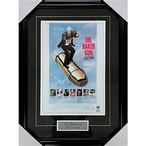 O.J. Simpson Framed Autographed "The Naked Gun" 11X17 Movie Poster