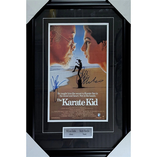 Ralph Macchio & William Zabka Framed Autographed Karate Kid 11X17 Poster