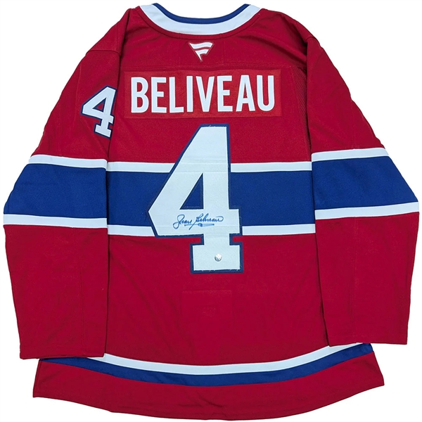 Jean Beliveau Autographed Montreal Canadiens Fanatics Premium Jersey