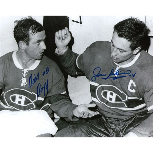 Jean Beliveau & Dick Duff Autographed Montreal Canadiens 8X10 Photo