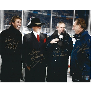 Wayne Gretzky/Don Cherry/Ron MacLean/Guy Lafleur Autographed 8X10 Photo