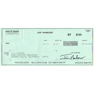 Jim Nabors Autographed Cheque