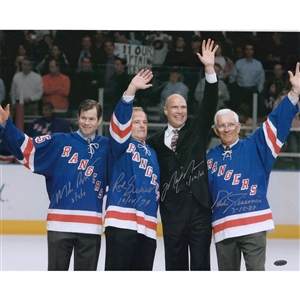 New York Rangers Legends Multi-Signed 16X20 Photo (Giacomin, Gilbert, Messier, Richter)