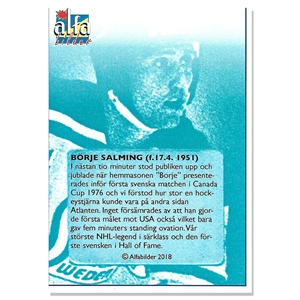 Borje Salming Autographed 2018 Alfa Classic Hockey Card