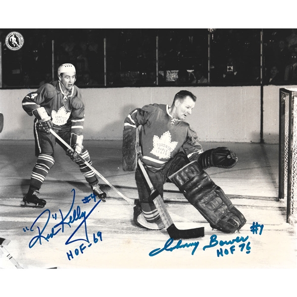 Johnny Bower & Red Kelly Autographed Toronto Maple Leafs 8X10 Photo