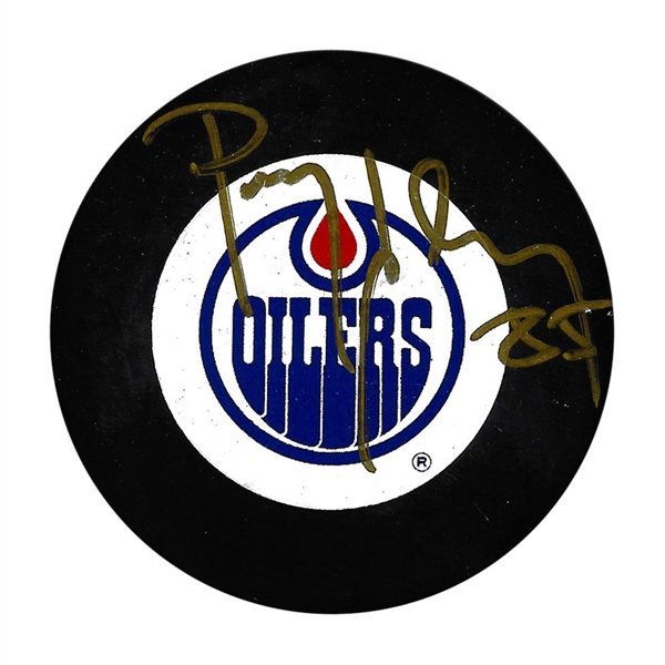 Petr Klima Autographed Edmonton Oilers Puck