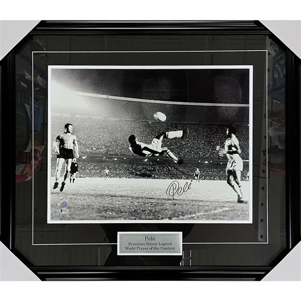 Pele Framed Autographed 16X20 Photo