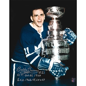 Bobby Baun Autographed Toronto Maple Leafs 8X10 Photo w/Multiple Inscriptions