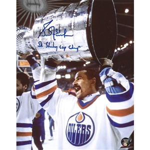 Grant Fuhr Autographed Edmonton Oilers 8X10 Photo w/5X SC CHAMP Inscription