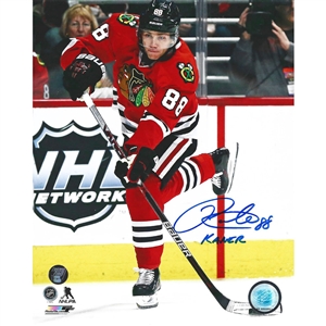 Patrick Kane Autographed Chicago Blackhawks 8X10 Photo w/KANER Inscription