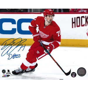 Dylan Larkin Autographed Detroit Red Wings 8X10 Photo w/D-BOSS Inscription